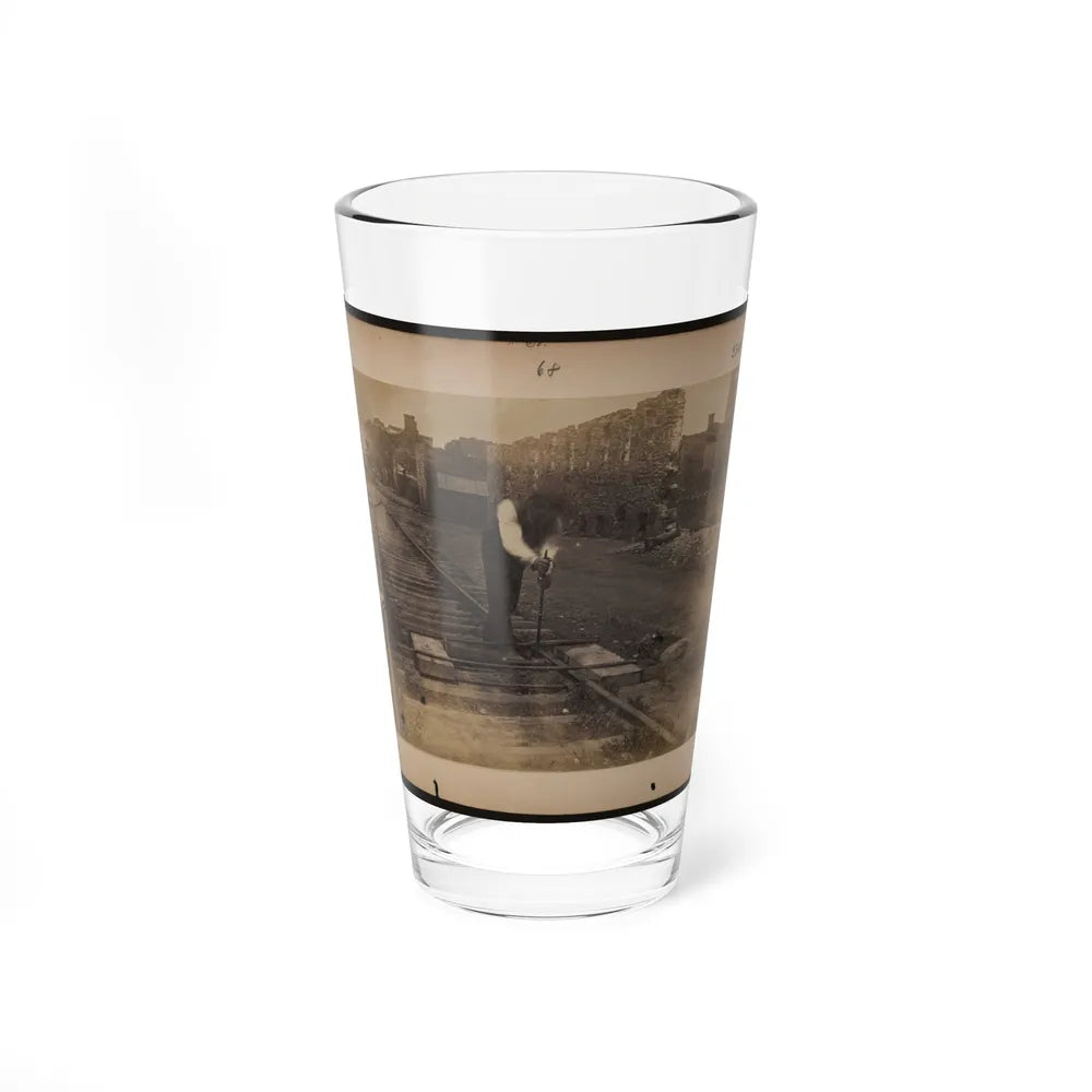 Railroad Construction Worker Straightening Track (U.S. Civil War) Pint Glass 16oz-16oz-Go Mug Yourself