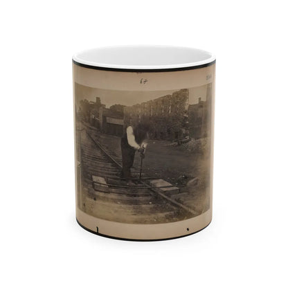 Railroad Construction Worker Straightening Track (U.S. Civil War) White Coffee Mug-11oz-Go Mug Yourself