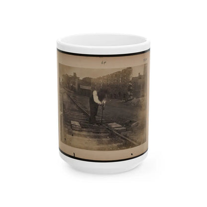 Railroad Construction Worker Straightening Track (U.S. Civil War) White Coffee Mug-15oz-Go Mug Yourself