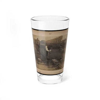 Railroad Construction Worker Straightening Track (U.S. Civil War) Pint Glass 16oz 16oz - Go Mug Yourself