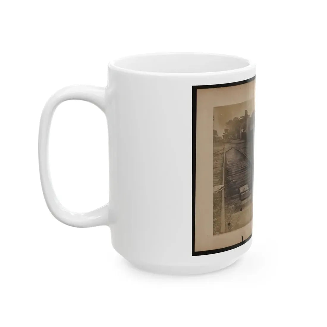 Railroad Construction Worker Straightening Track (U.S. Civil War) White Coffee Mug - Go Mug Yourself