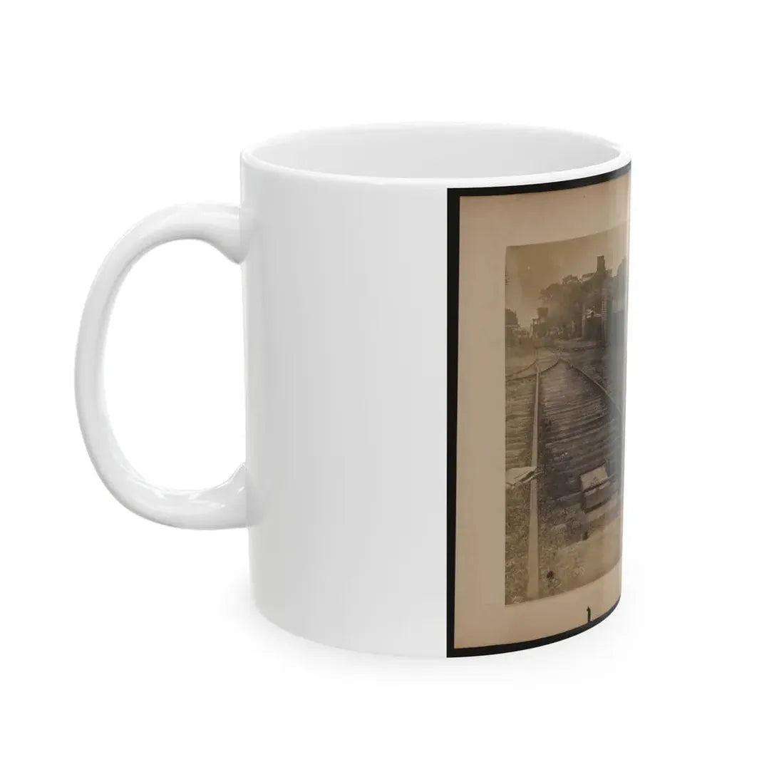 Railroad Construction Worker Straightening Track (U.S. Civil War) White Coffee Mug - Go Mug Yourself