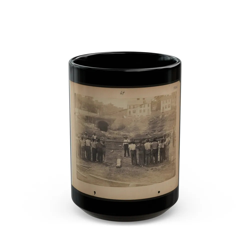 Railroad Construction Workers Holding Track (U.S. Civil War) Black Coffee Mug-15oz-Go Mug Yourself