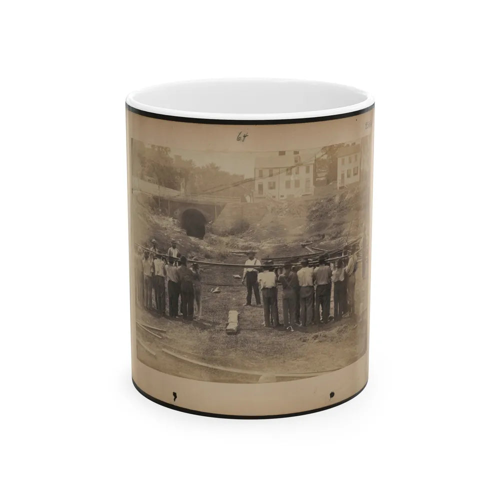 Railroad Construction Workers Holding Track (U.S. Civil War) White Coffee Mug-11oz-Go Mug Yourself