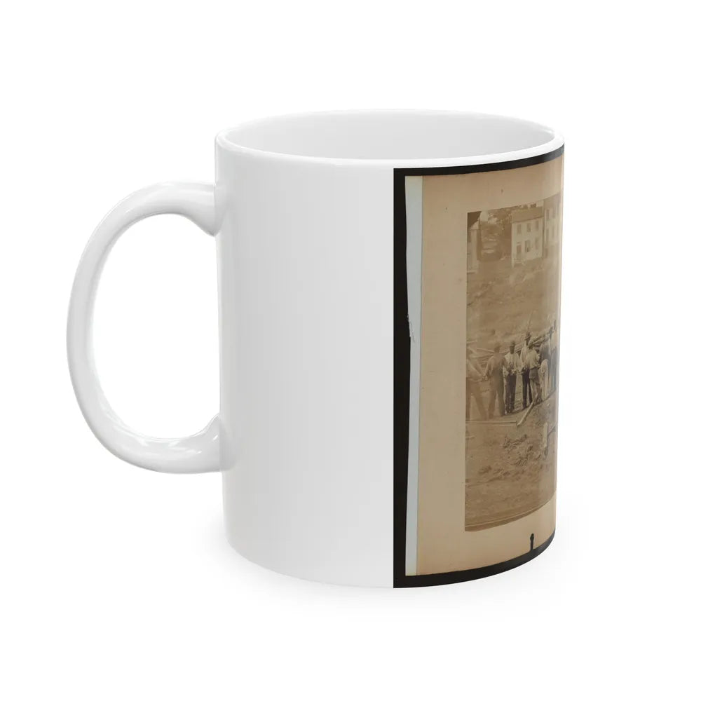 Railroad Construction Workers Straightening Track (U.S. Civil War) White Coffee Mug-Go Mug Yourself