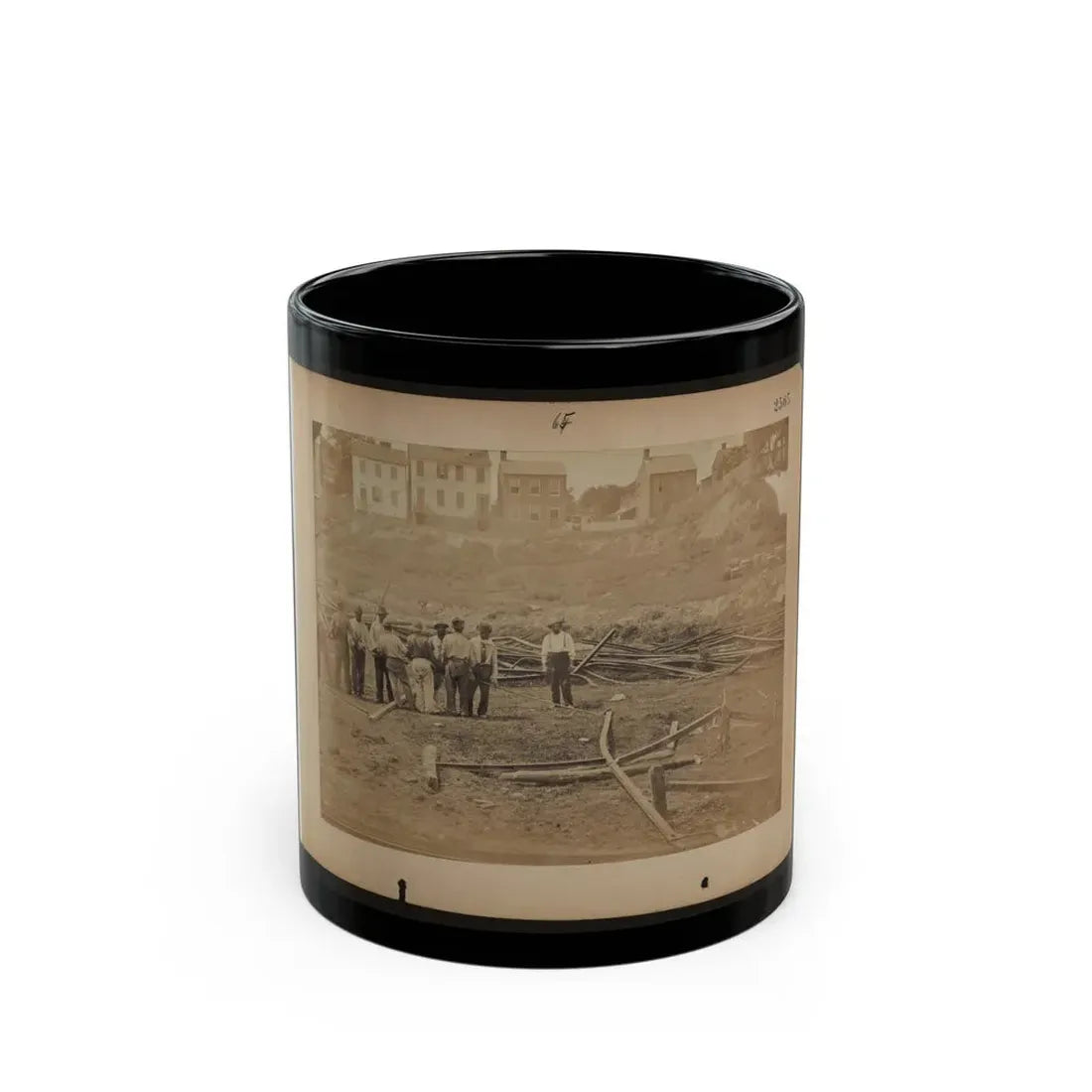 Railroad Construction Workers Straightening Track (U.S. Civil War) Black Coffee Mug 11oz - Go Mug Yourself