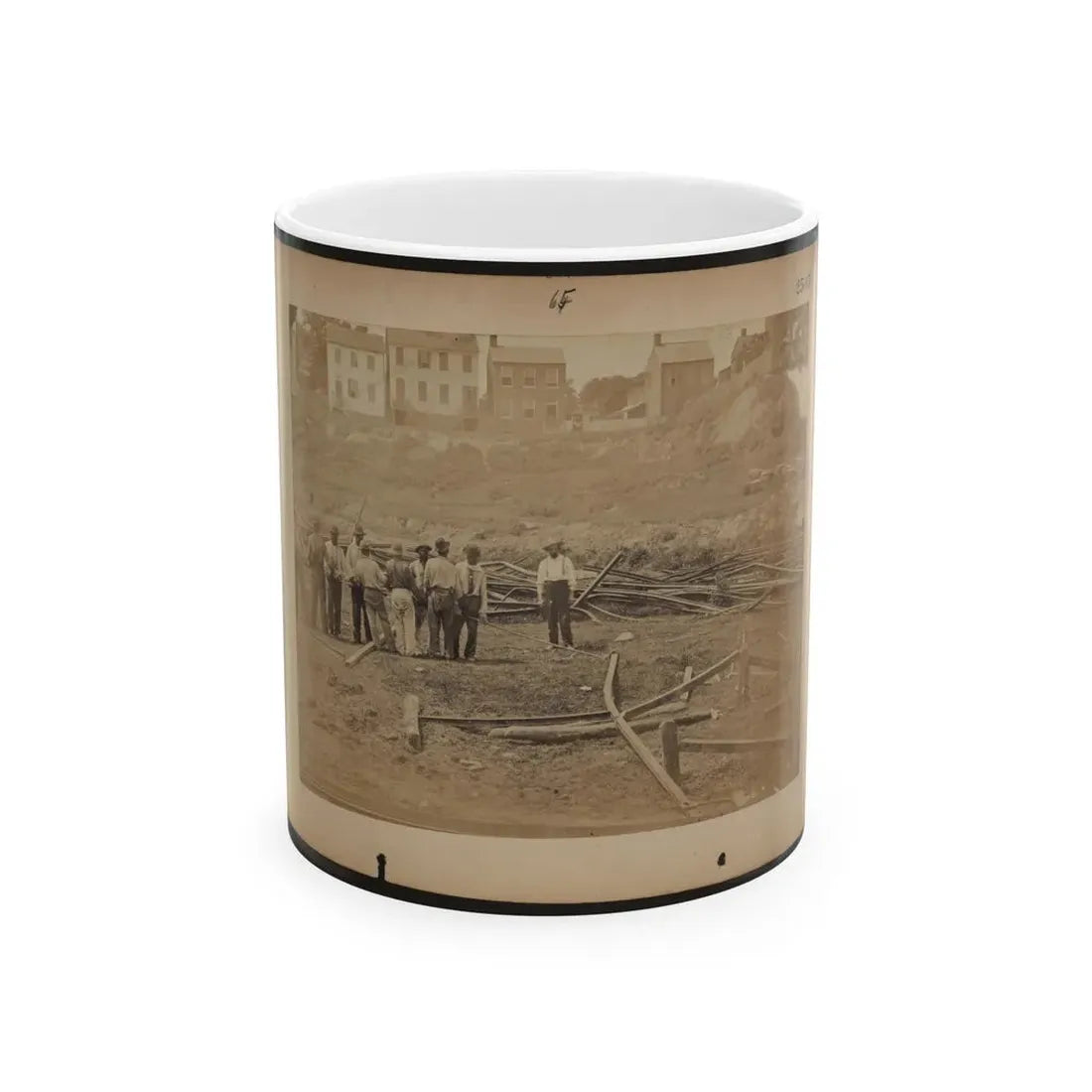 Railroad Construction Workers Straightening Track (U.S. Civil War) White Coffee Mug 11oz - Go Mug Yourself