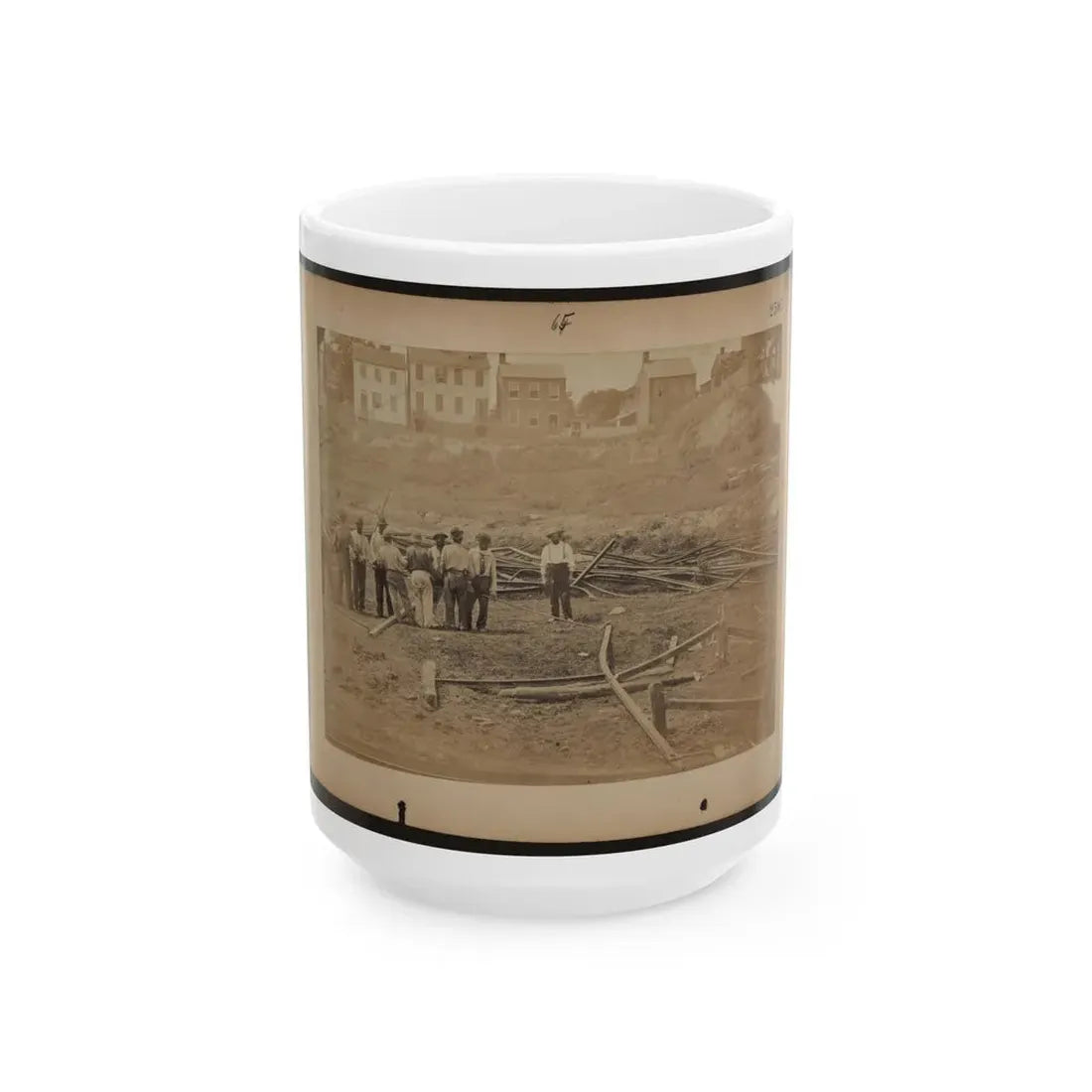 Railroad Construction Workers Straightening Track (U.S. Civil War) White Coffee Mug 15oz - Go Mug Yourself