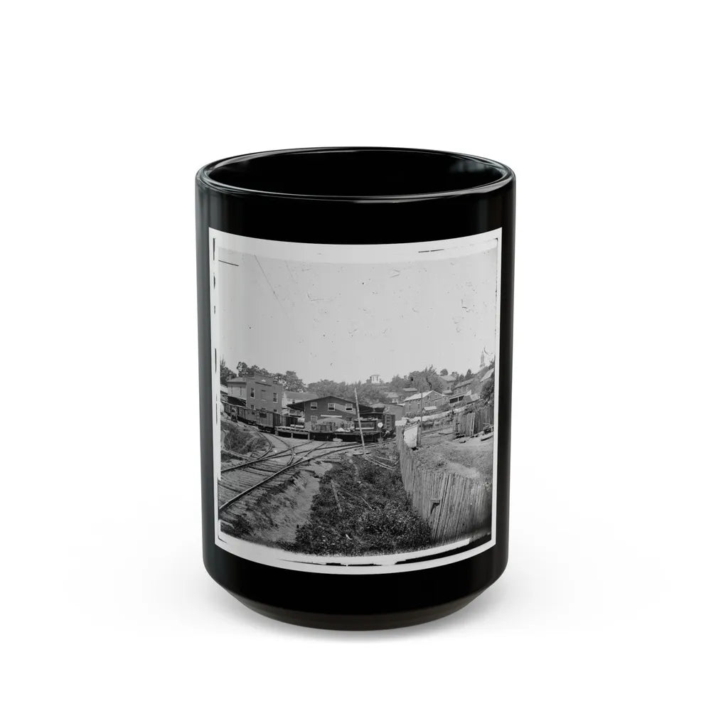 Railroad Depot In Warrenton (U.S. Civil War) Black Coffee Mug-15oz-Go Mug Yourself