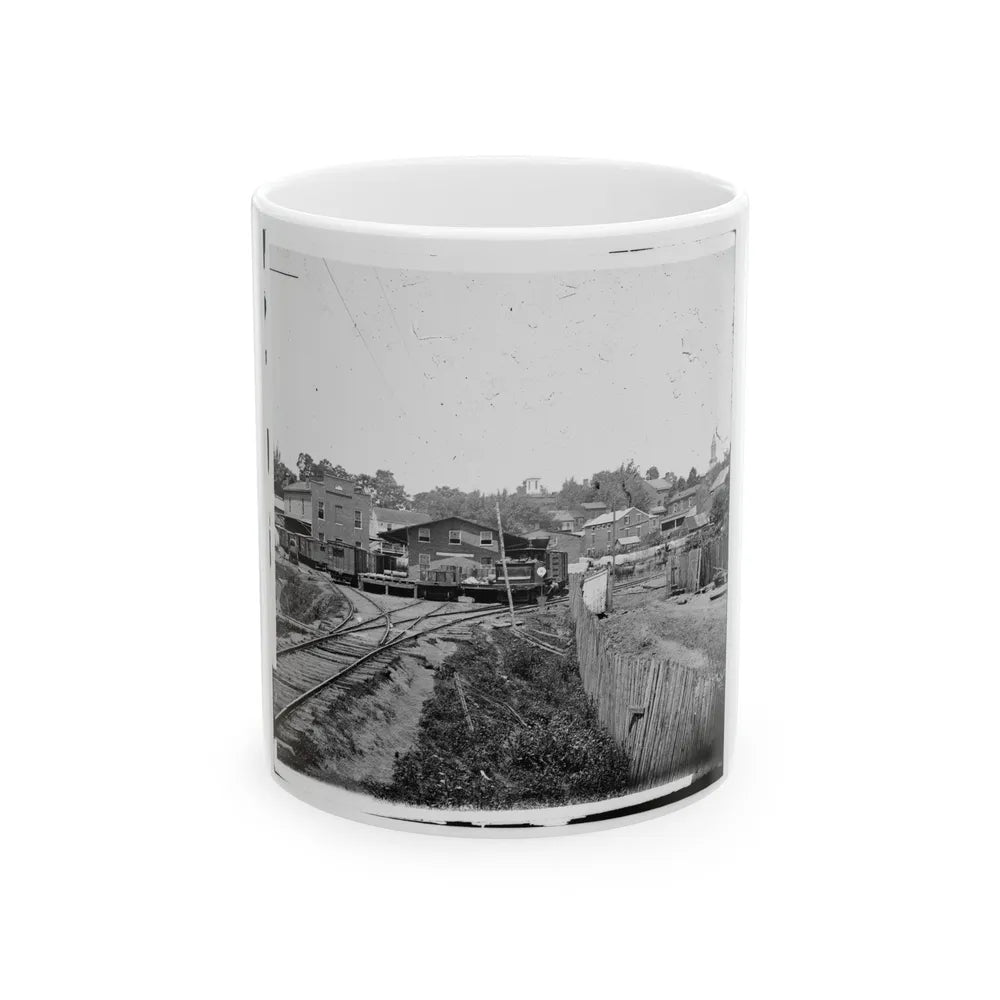 Railroad Depot In Warrenton (U.S. Civil War) White Coffee Mug-11oz-Go Mug Yourself