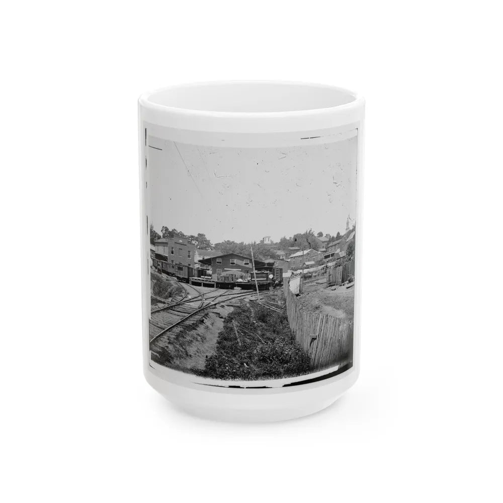 Railroad Depot In Warrenton (U.S. Civil War) White Coffee Mug-15oz-Go Mug Yourself