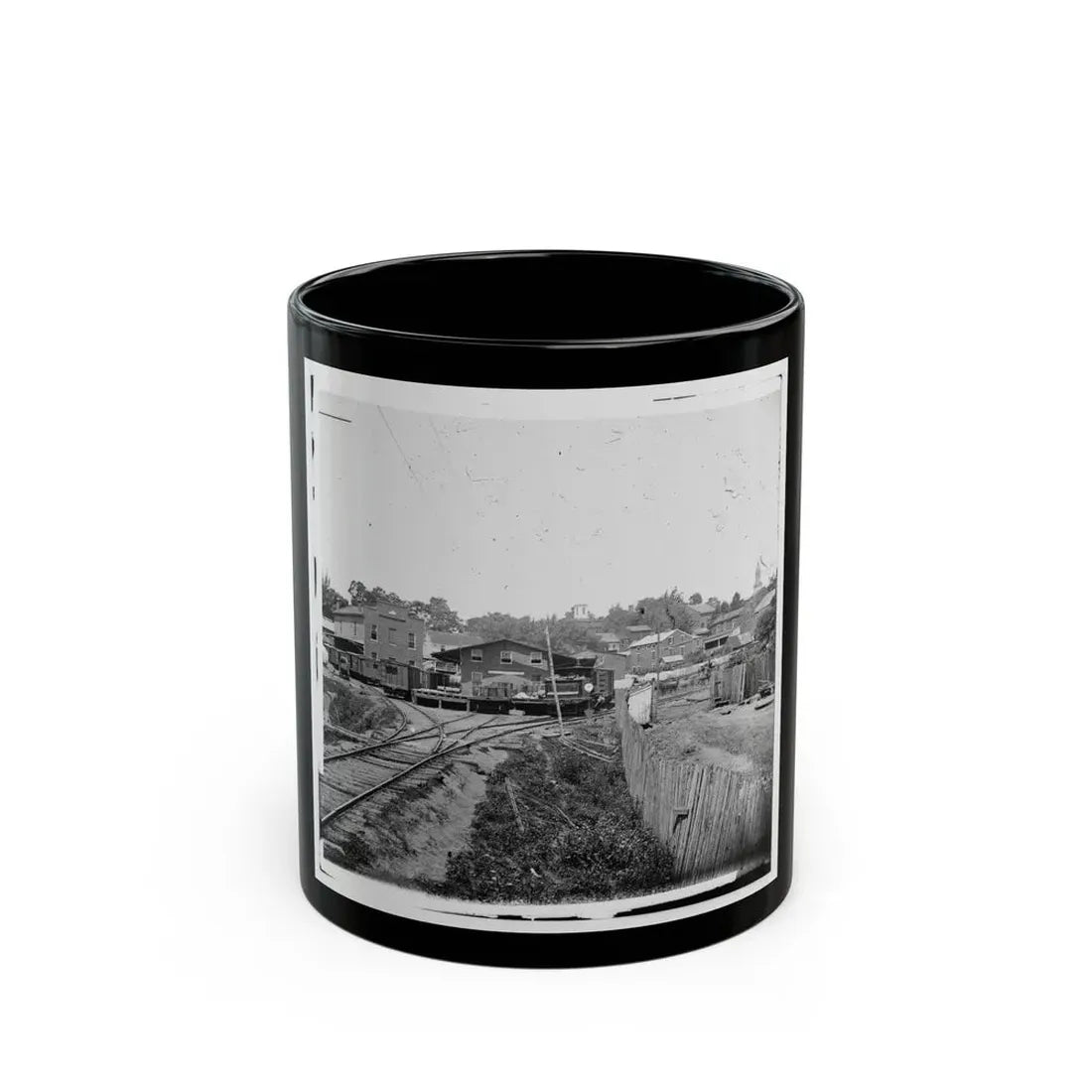 Railroad Depot In Warrenton (U.S. Civil War) Black Coffee Mug 11oz - Go Mug Yourself