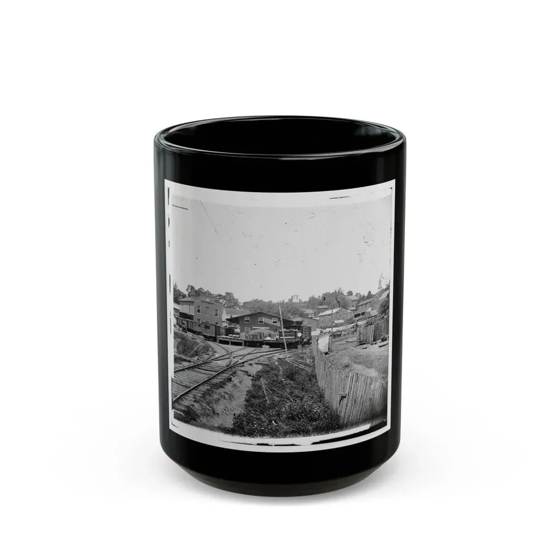 Railroad Depot In Warrenton (U.S. Civil War) Black Coffee Mug 15oz - Go Mug Yourself