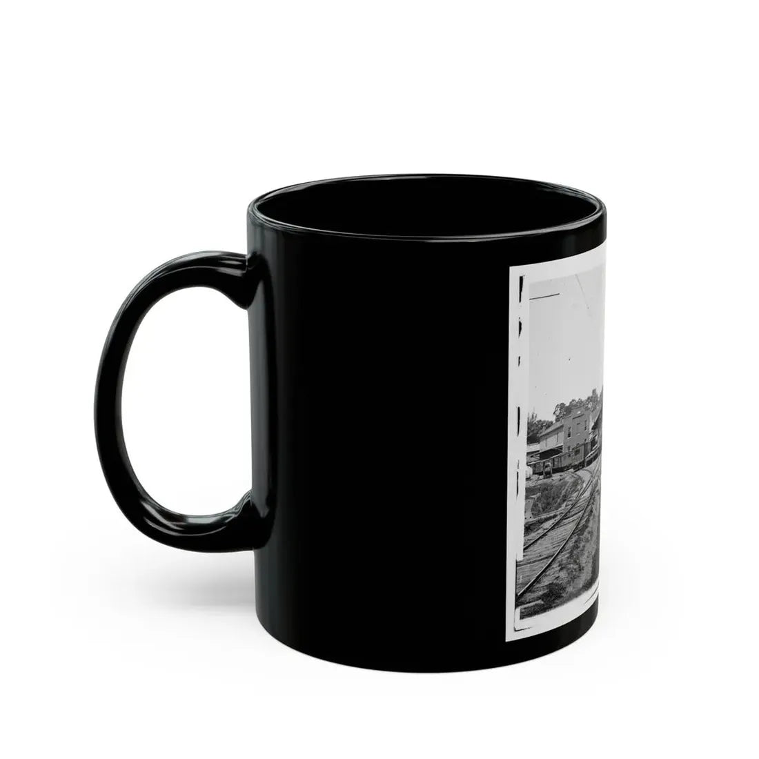 Railroad Depot In Warrenton (U.S. Civil War) Black Coffee Mug - Go Mug Yourself