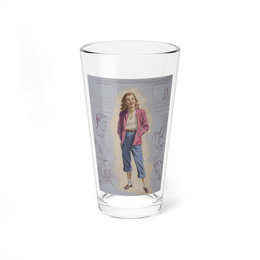 Railroad Study with Girl, preliminary story illustration (Magazine Illustration) Pint Glass 16oz-16oz-Go Mug Yourself