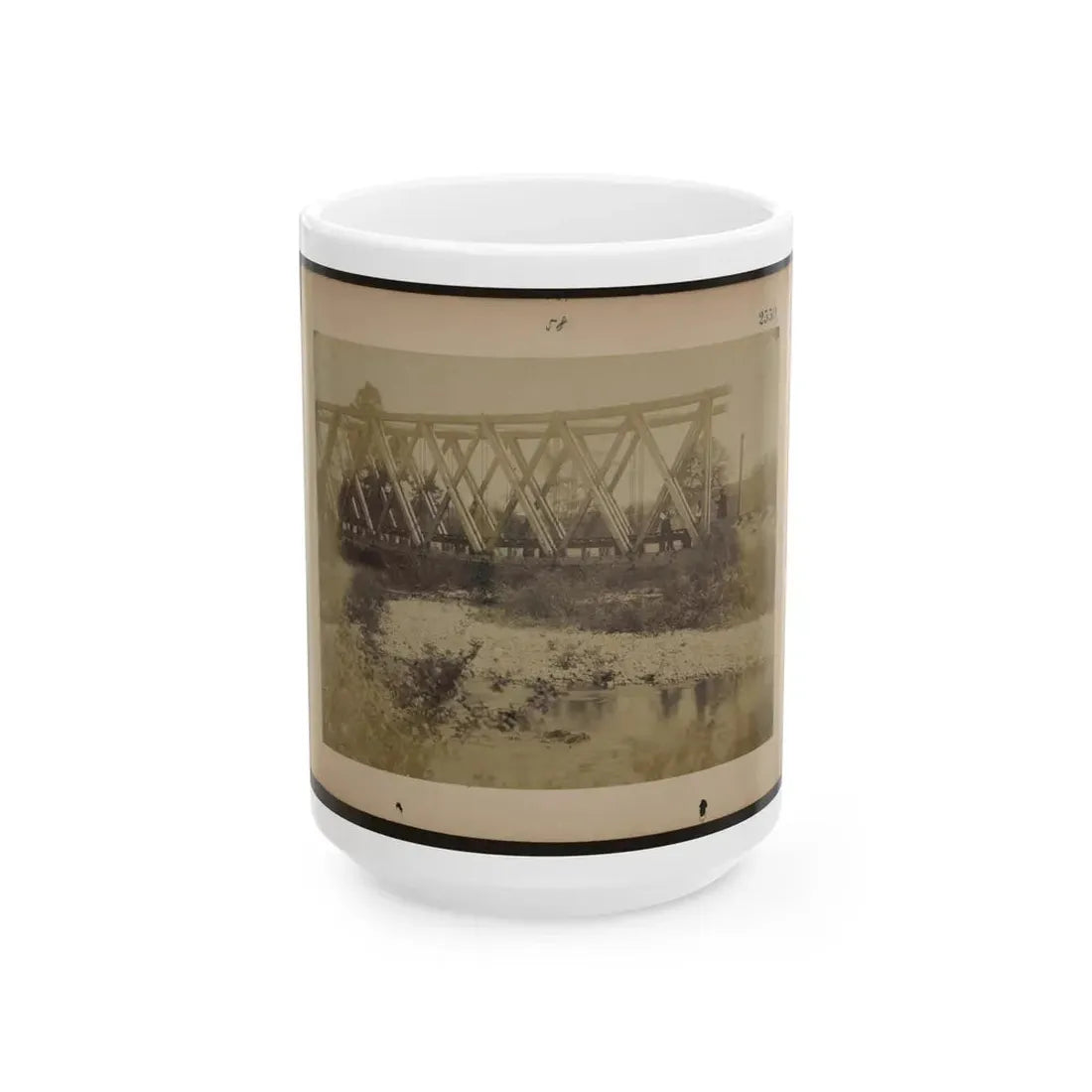 Railroad Trestle Bridge (U.S. Civil War) White Coffee Mug 15oz - Go Mug Yourself