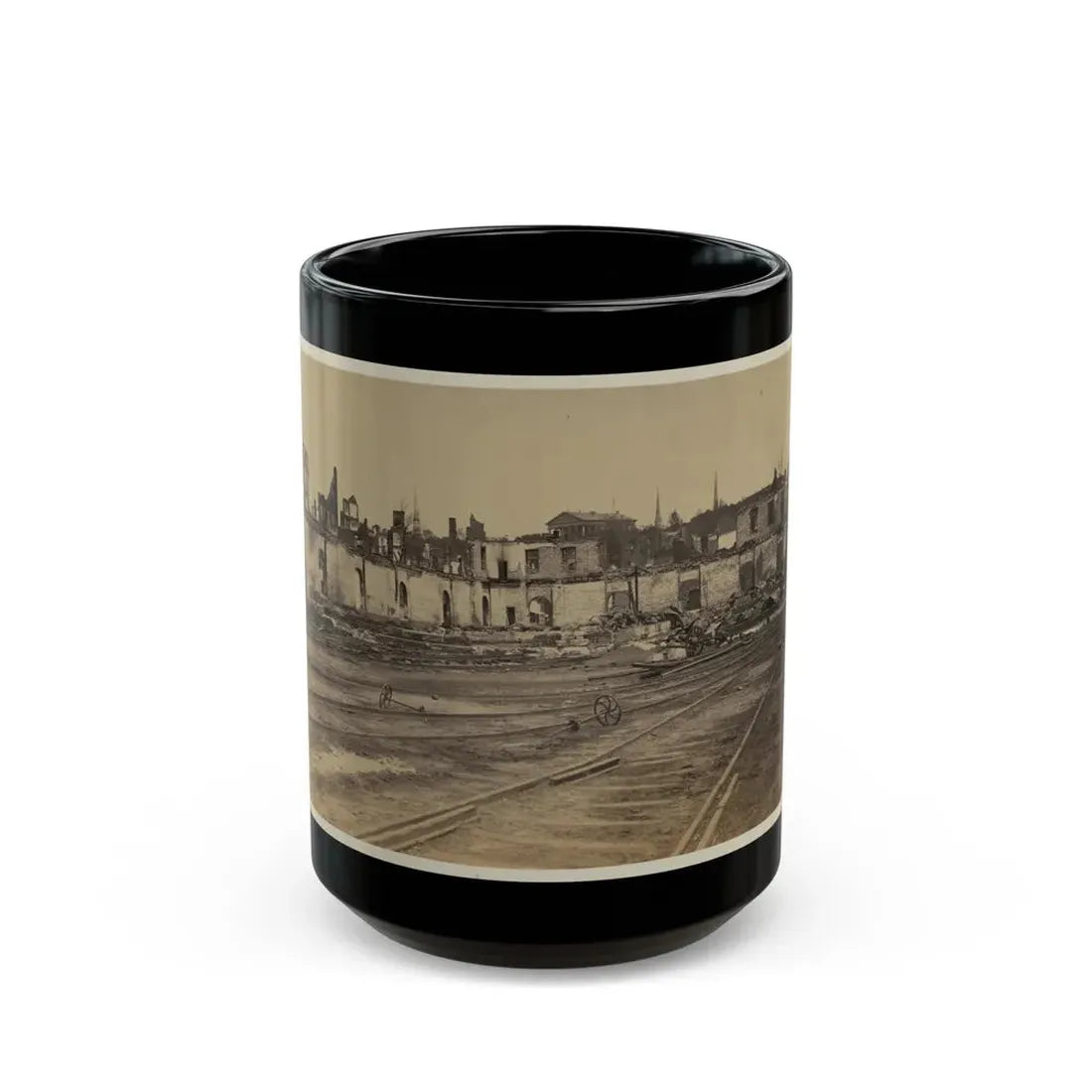 Railroad Yard Ruins, Richmond, Va. (U.S. Civil War) Black Coffee Mug 15oz - Go Mug Yourself