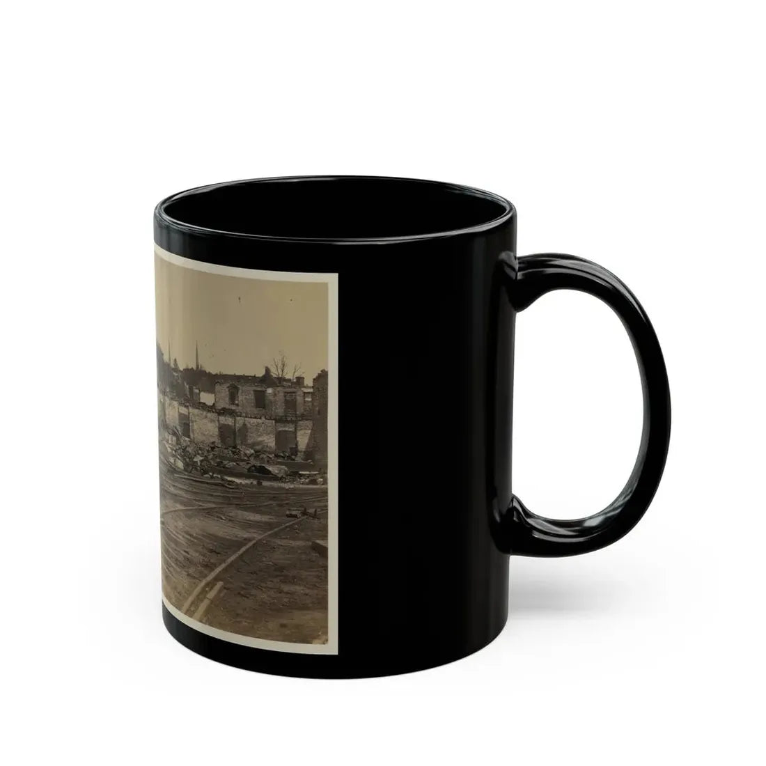 Railroad Yard Ruins, Richmond, Va. (U.S. Civil War) Black Coffee Mug - Go Mug Yourself