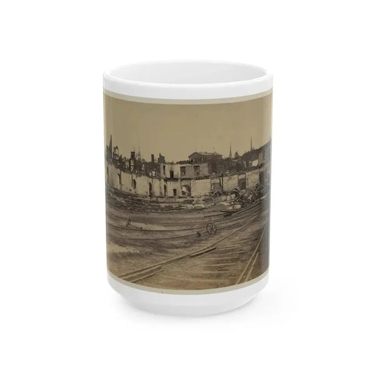 Railroad Yard Ruins, Richmond, Va. (U.S. Civil War) White Coffee Mug 15oz - Go Mug Yourself