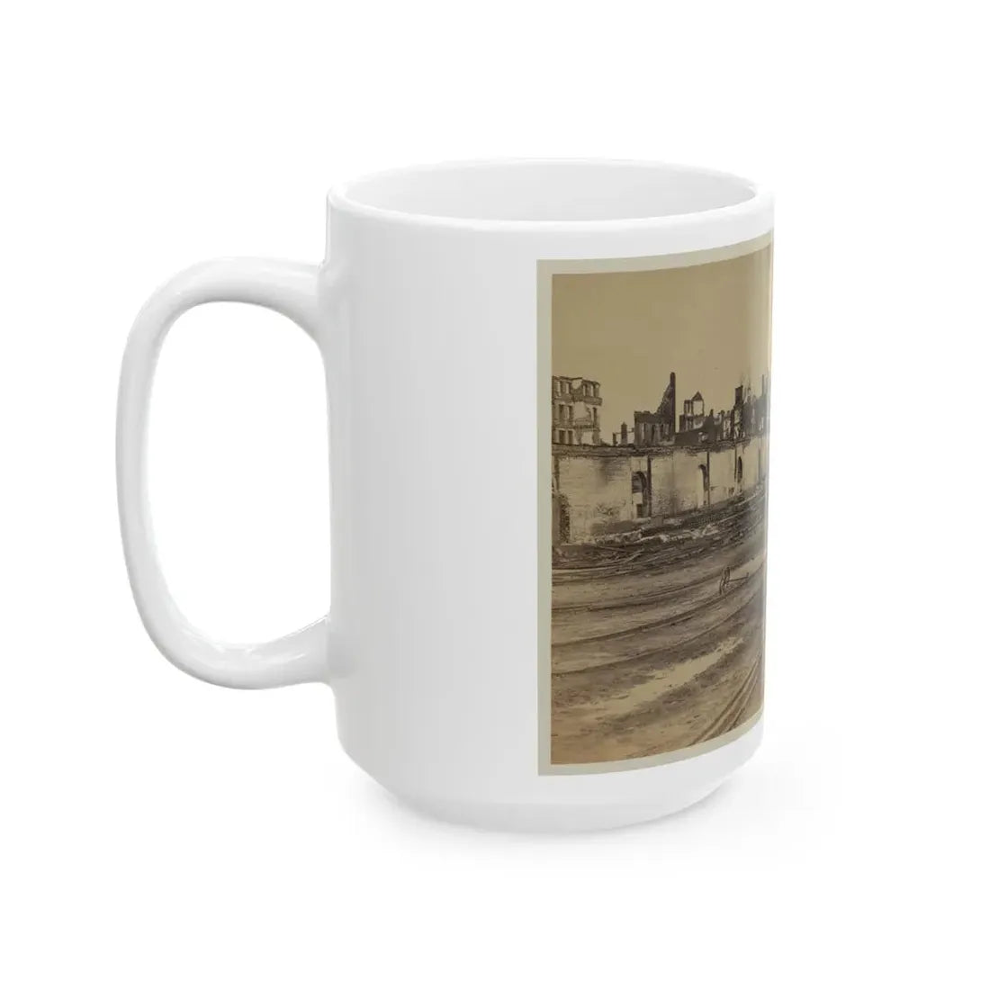 Railroad Yard Ruins, Richmond, Va. (U.S. Civil War) White Coffee Mug - Go Mug Yourself
