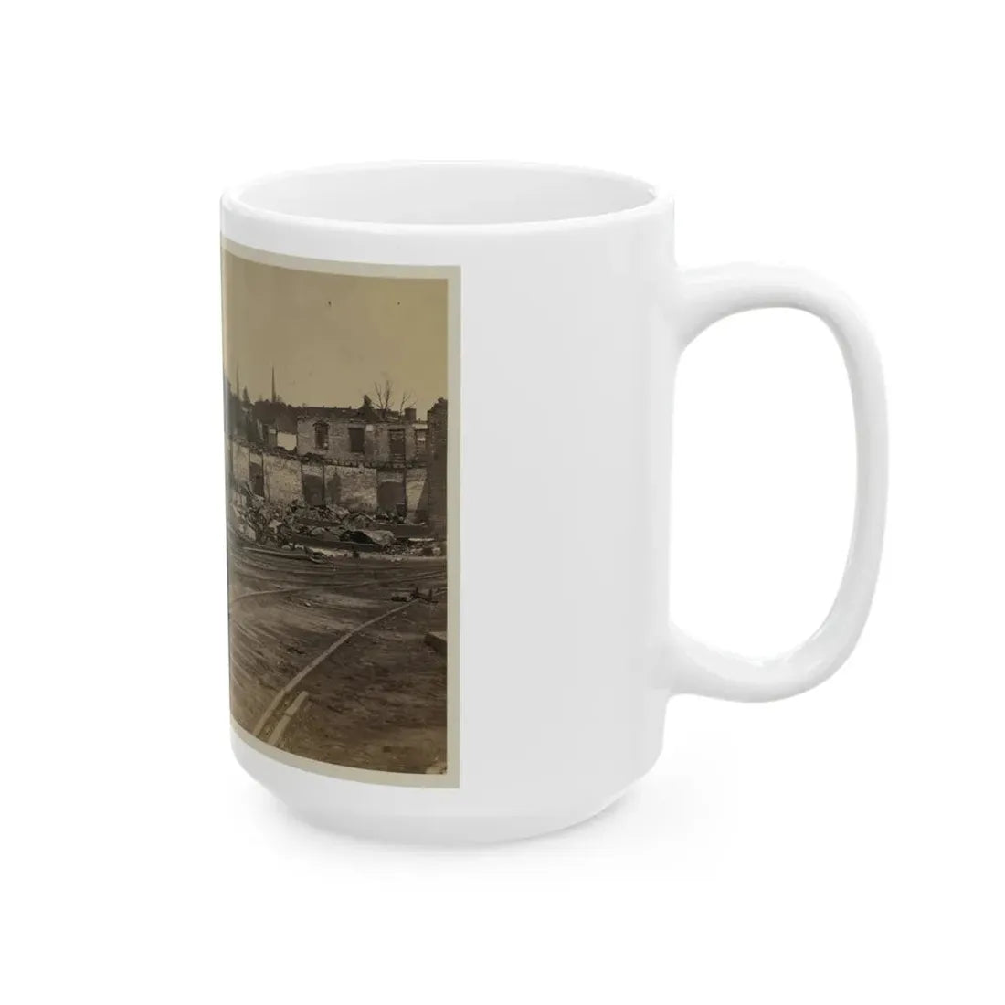 Railroad Yard Ruins, Richmond, Va. (U.S. Civil War) White Coffee Mug - Go Mug Yourself