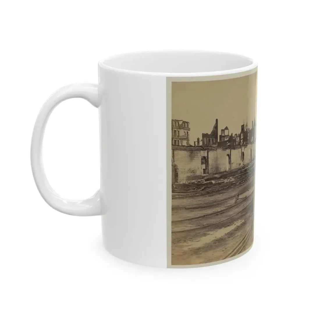 Railroad Yard Ruins, Richmond, Va. (U.S. Civil War) White Coffee Mug - Go Mug Yourself