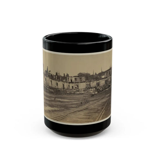 Railroad Yard Ruins, Richmond, Va. (U.S. Civil War) Black Coffee Mug-15oz-Go Mug Yourself