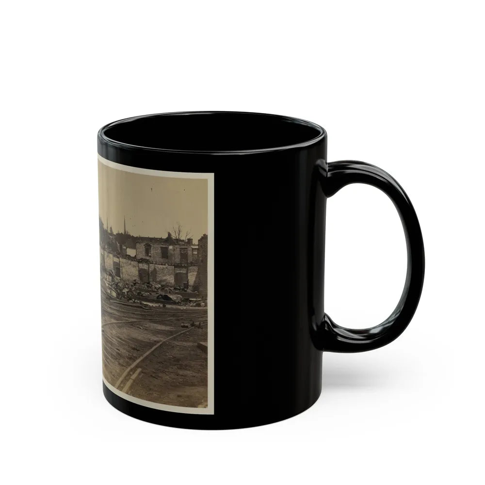 Railroad Yard Ruins, Richmond, Va. (U.S. Civil War) Black Coffee Mug-Go Mug Yourself