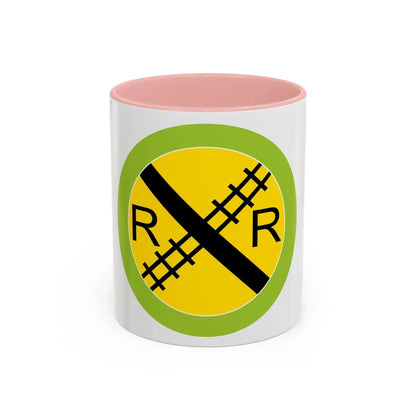 Railroading (Boy Scout Merit Badge) Accent Coffee Mug-11oz-Pink-Go Mug Yourself