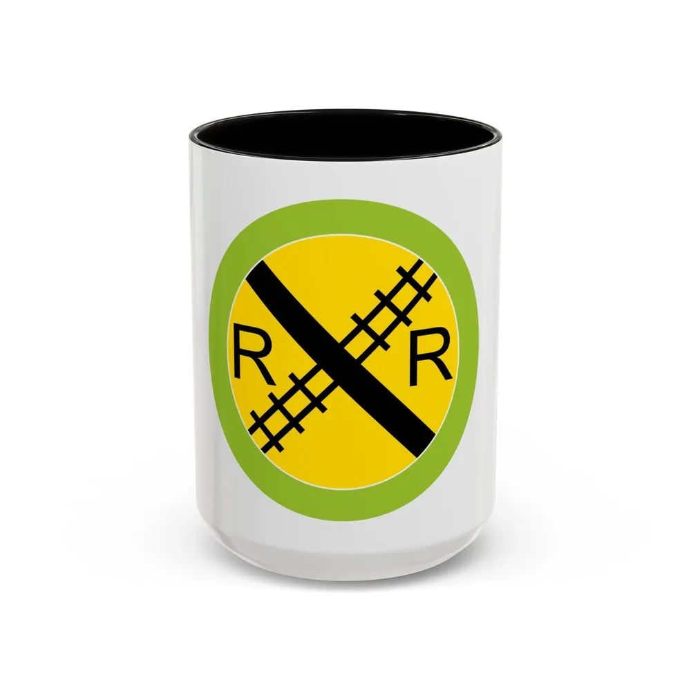 Railroading (Boy Scout Merit Badge) Accent Coffee Mug-15oz-Black-Go Mug Yourself