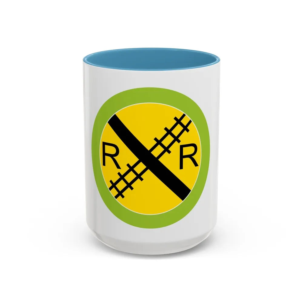 Railroading (Boy Scout Merit Badge) Accent Coffee Mug-15oz-Light Blue-Go Mug Yourself