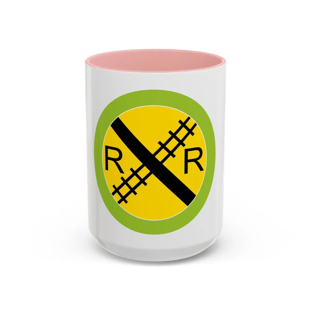 Railroading (Boy Scout Merit Badge) Accent Coffee Mug-15oz-Pink-Go Mug Yourself