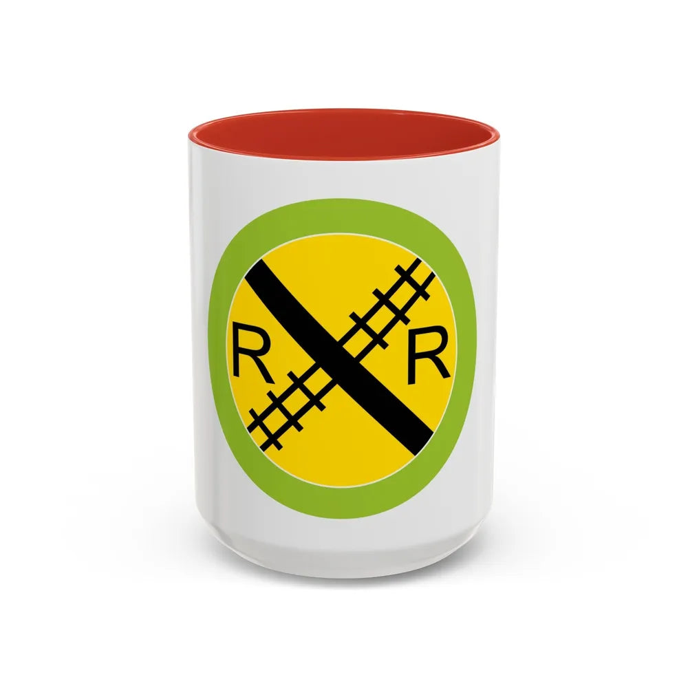 Railroading (Boy Scout Merit Badge) Accent Coffee Mug-15oz-Red-Go Mug Yourself