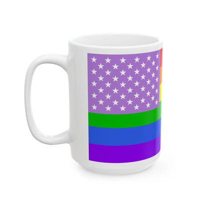 Rainbow flag (United States) White Coffee Mug - Go Mug Yourself