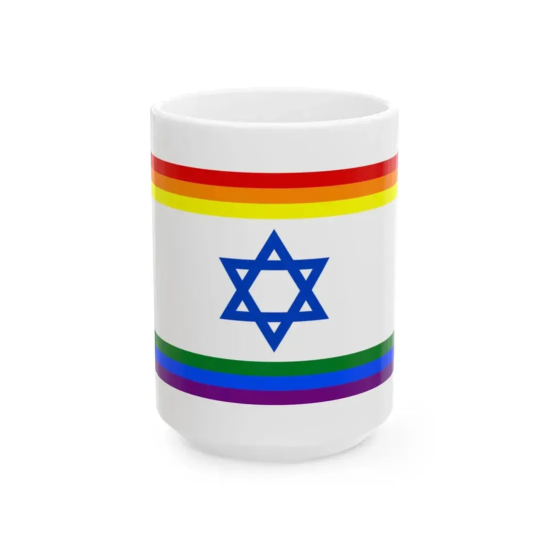 Rainbow Israel (Israel) White Coffee Mug 15oz - Go Mug Yourself