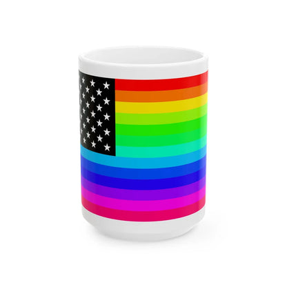RainbowAmerica (United States) White Coffee Mug 15oz - Go Mug Yourself