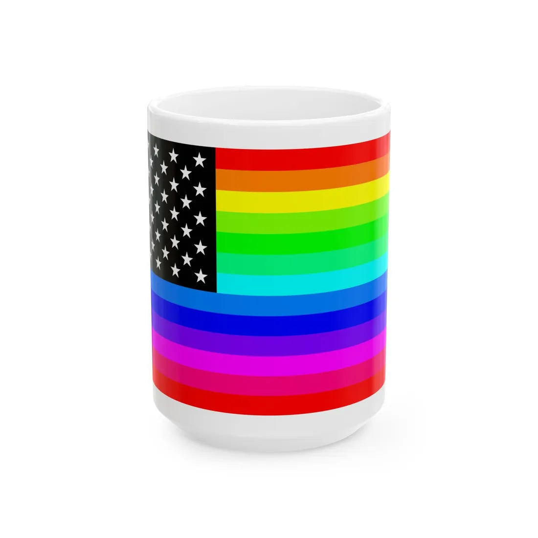 RainbowAmerica12 (United States) White Coffee Mug 15oz - Go Mug Yourself