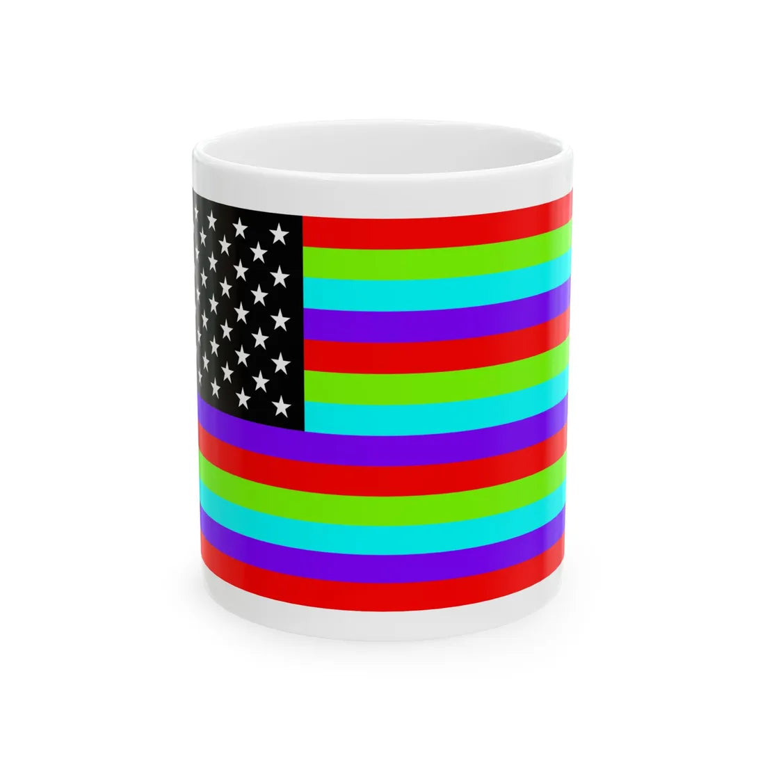 RainbowAmerica4 (United States) White Coffee Mug 11oz - Go Mug Yourself