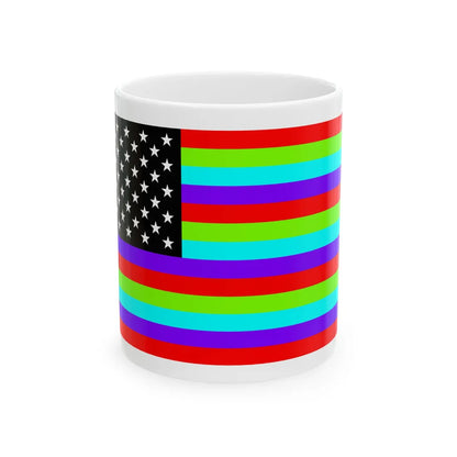 RainbowAmerica4 (United States) White Coffee Mug 11oz - Go Mug Yourself