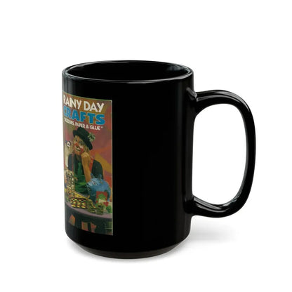 RAINY DAY CRAFTS SCISSORS PAPER AND GLUE (VHS COVER) - Black Coffee Mug - Go Mug Yourself