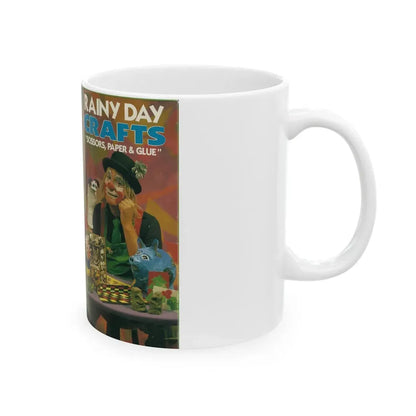 RAINY DAY CRAFTS SCISSORS PAPER AND GLUE (VHS COVER) - White Coffee Mug - Go Mug Yourself