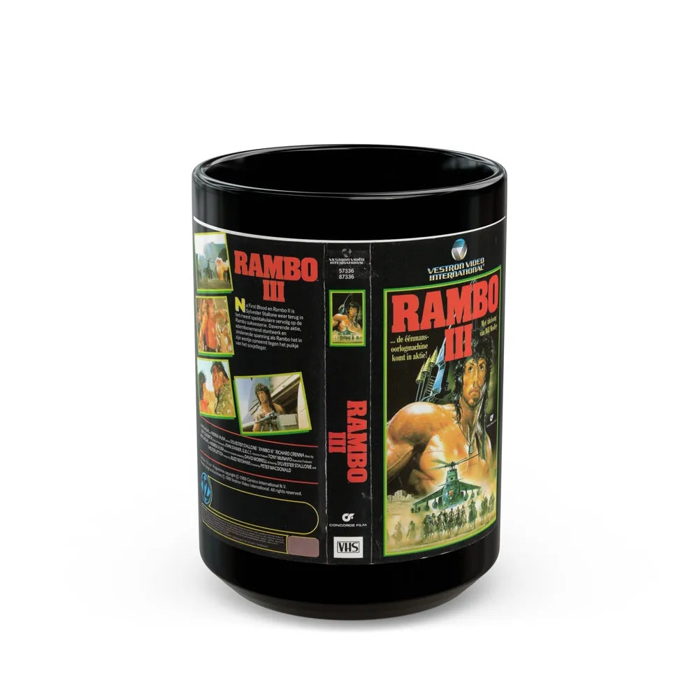 RAMBO 3 (VHS COVER) - Black Coffee Mug-15oz-Go Mug Yourself