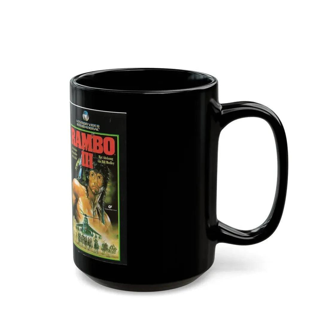 RAMBO 3 (VHS COVER) - Black Coffee Mug - Go Mug Yourself