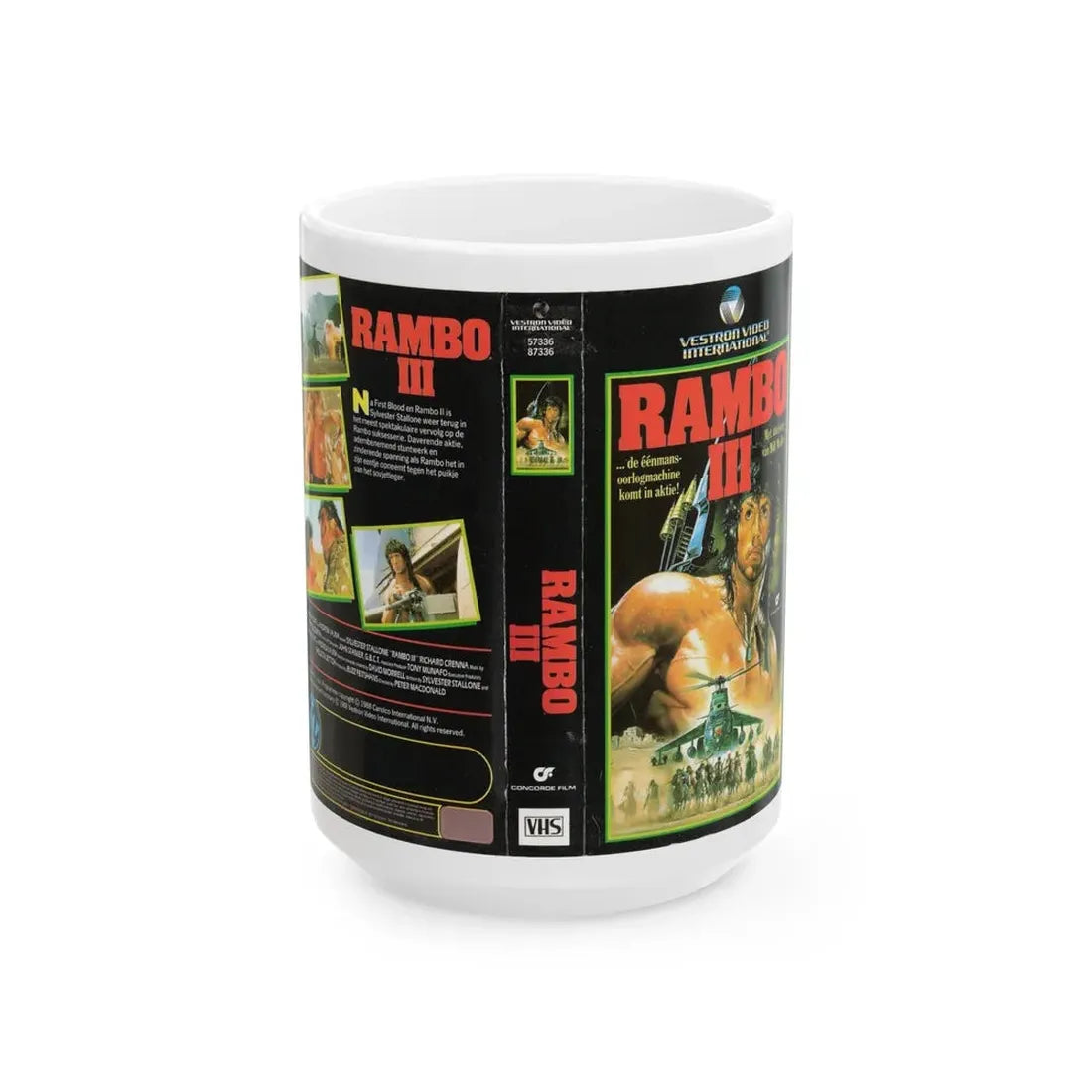 RAMBO 3 (VHS COVER) - White Coffee Mug 15oz - Go Mug Yourself