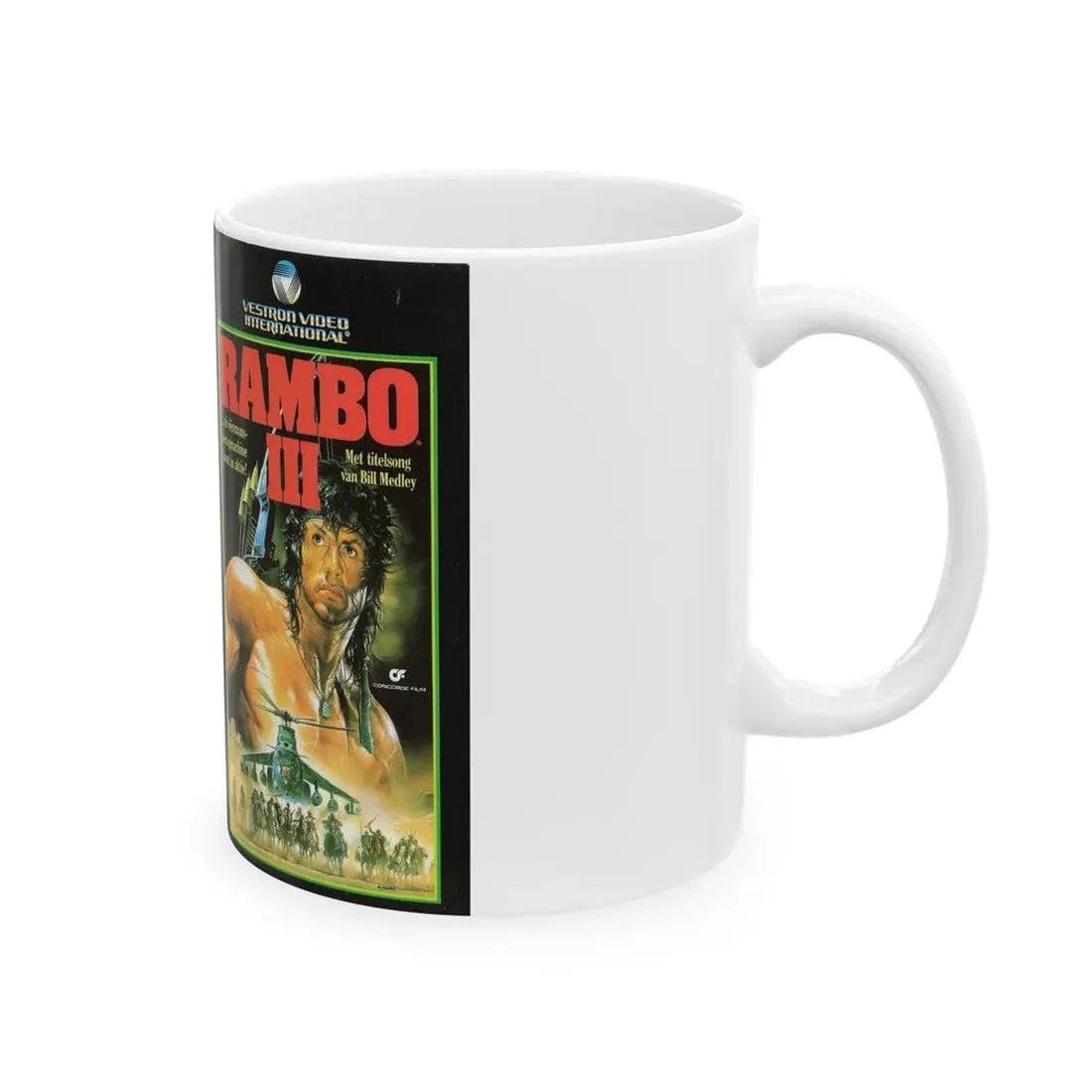 RAMBO 3 (VHS COVER) - White Coffee Mug - Go Mug Yourself