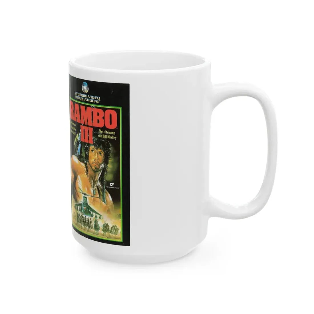 RAMBO 3 (VHS COVER) - White Coffee Mug - Go Mug Yourself