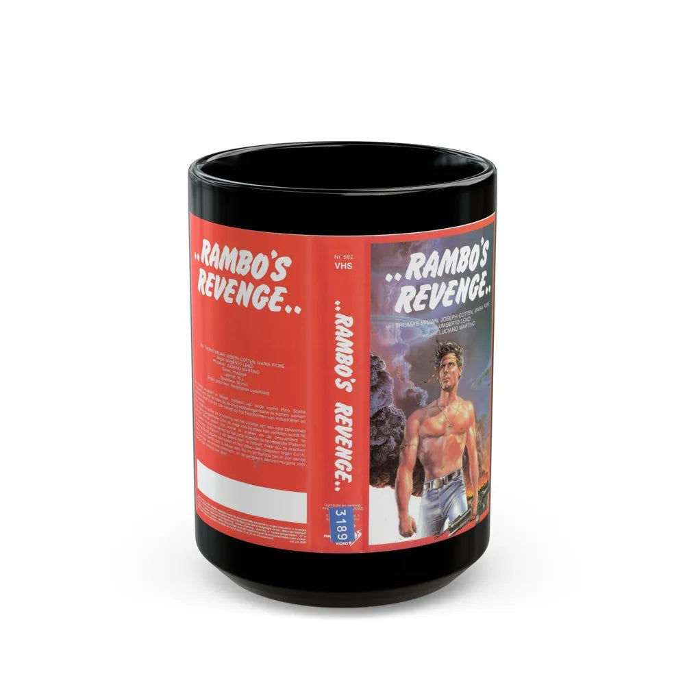 RAMBOS REVENGE (VHS COVER) - Black Coffee Mug-15oz-Go Mug Yourself