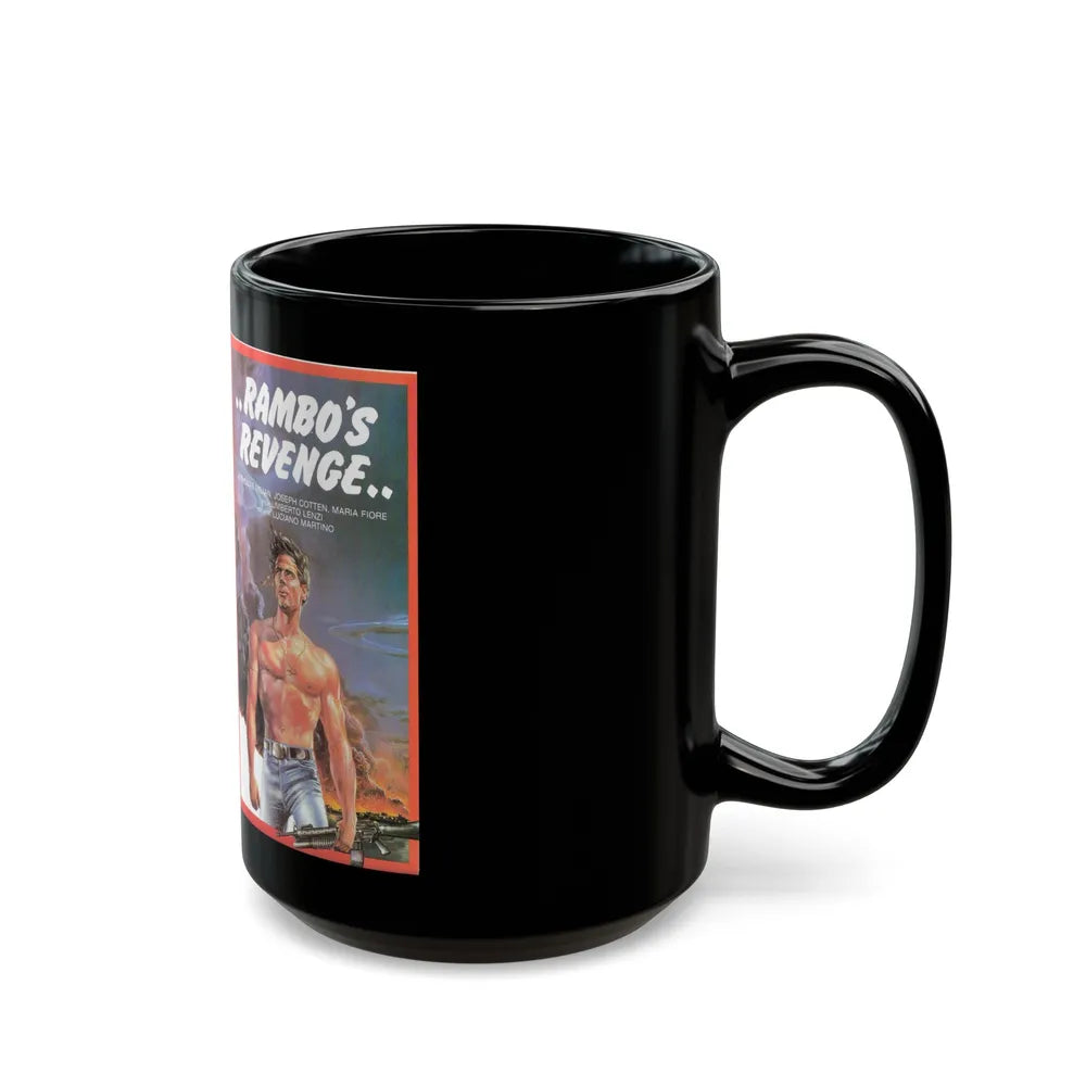 RAMBOS REVENGE (VHS COVER) - Black Coffee Mug-Go Mug Yourself