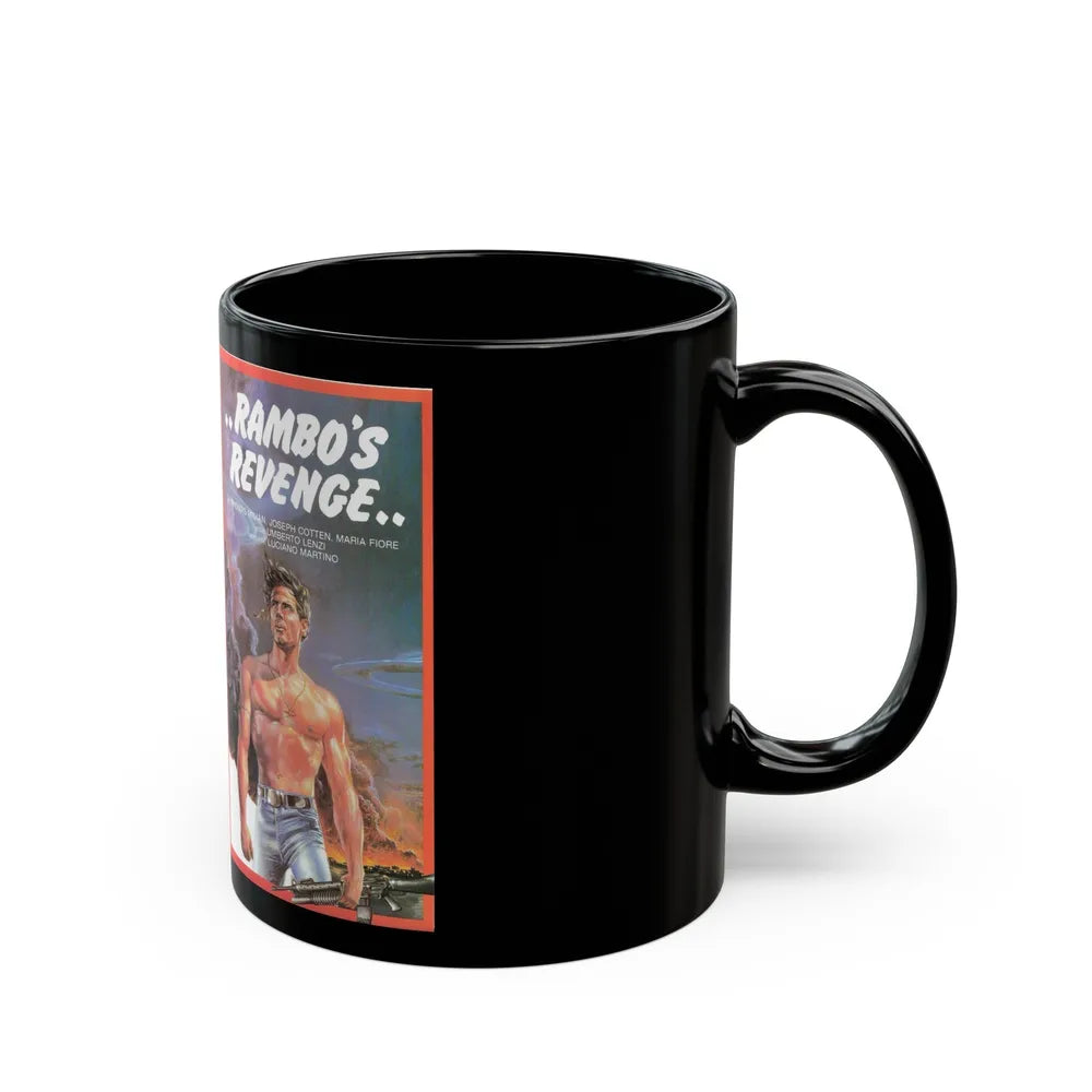 RAMBOS REVENGE (VHS COVER) - Black Coffee Mug-Go Mug Yourself