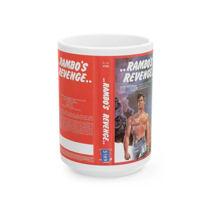 RAMBOS REVENGE (VHS COVER) - White Coffee Mug-15oz-Go Mug Yourself